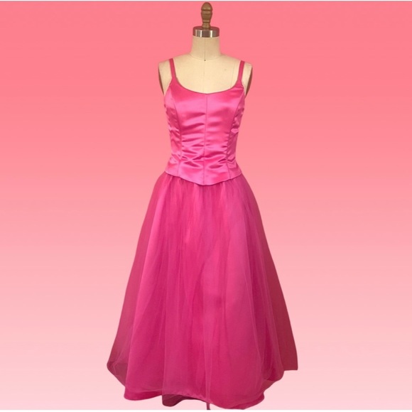 Vtg 90s Rare GUNNE SAX by Jessica McClintock
Statement Satin Corset Prom Dress - Picture 9 of 15